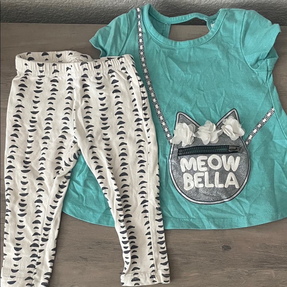 Jessica Simpson Aqua and White Kids Outfit